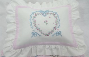 Embroidered Heart Pillow Sham
