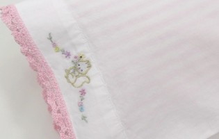 Doll Sheet Set Embroidered Squirrel